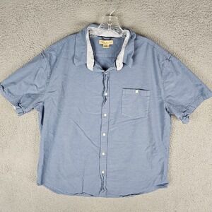 Elliot Mulryan Shirt Mens 2XL Slate Short Sleeve Button Up Solid Breathable